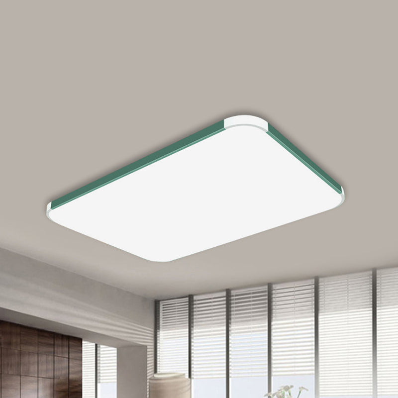 Geometric LED Flush Mount Lamp in Macaron Colors - 12"/15"/17" Wide