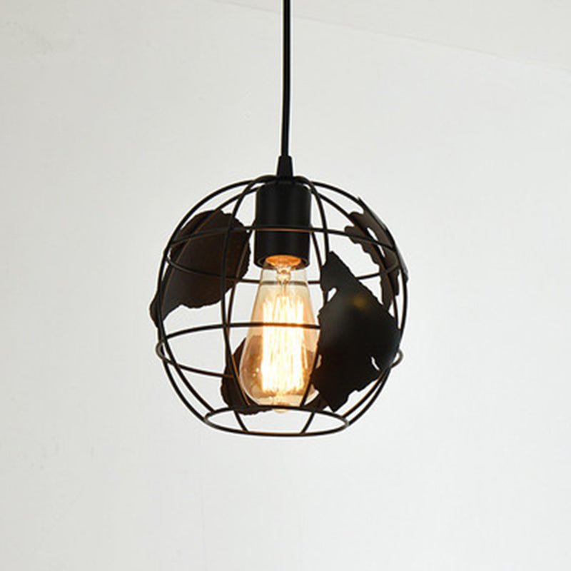 Suspension en métal noir à motif géométrique - Plafonnier de style industriel