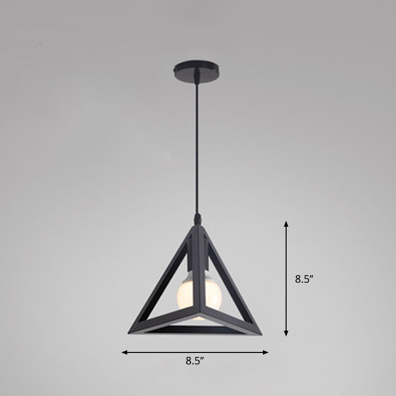 Suspension en métal noir à motif géométrique - Plafonnier de style industriel