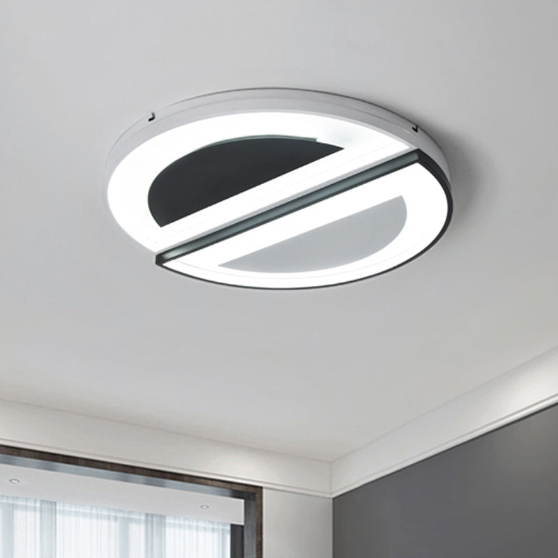 Modern Acrylic Flush Light Fixture with LED Ceiling Lighting - 18"/23.5" Wide - White, Warm/White Light