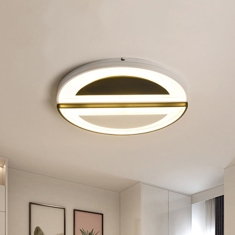 Modern Acrylic Flush Light Fixture with LED Ceiling Lighting - 18"/23.5" Wide - White, Warm/White Light