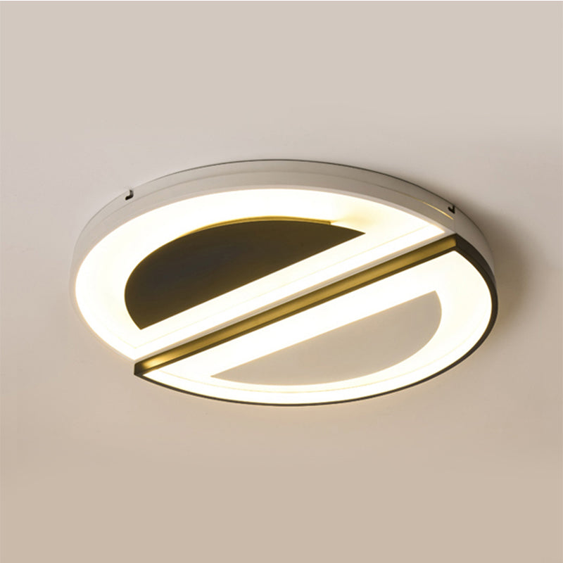 Modern Acrylic Flush Light Fixture with LED Ceiling Lighting - 18"/23.5" Wide - White, Warm/White Light