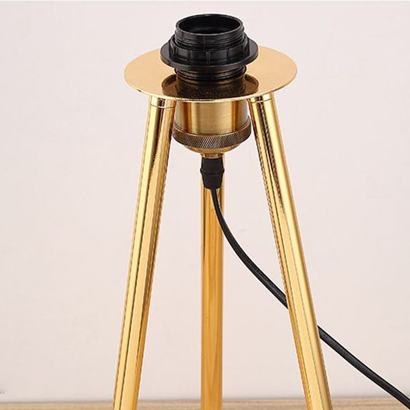 Post-Modern Gold Tripod Floor Lamp - Feather Design 1 Bulb Ideal For Living Room