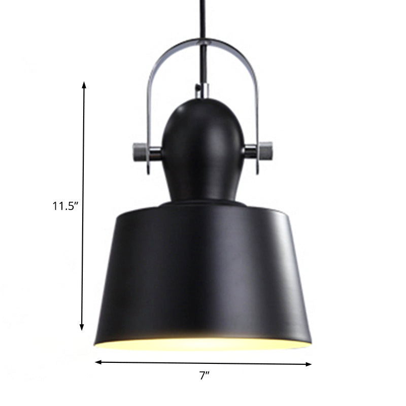 Minimalist Metal Pendant Lamp With Upside-Down Trifle Bowl Design | 1 Light Black/White/Yellow
