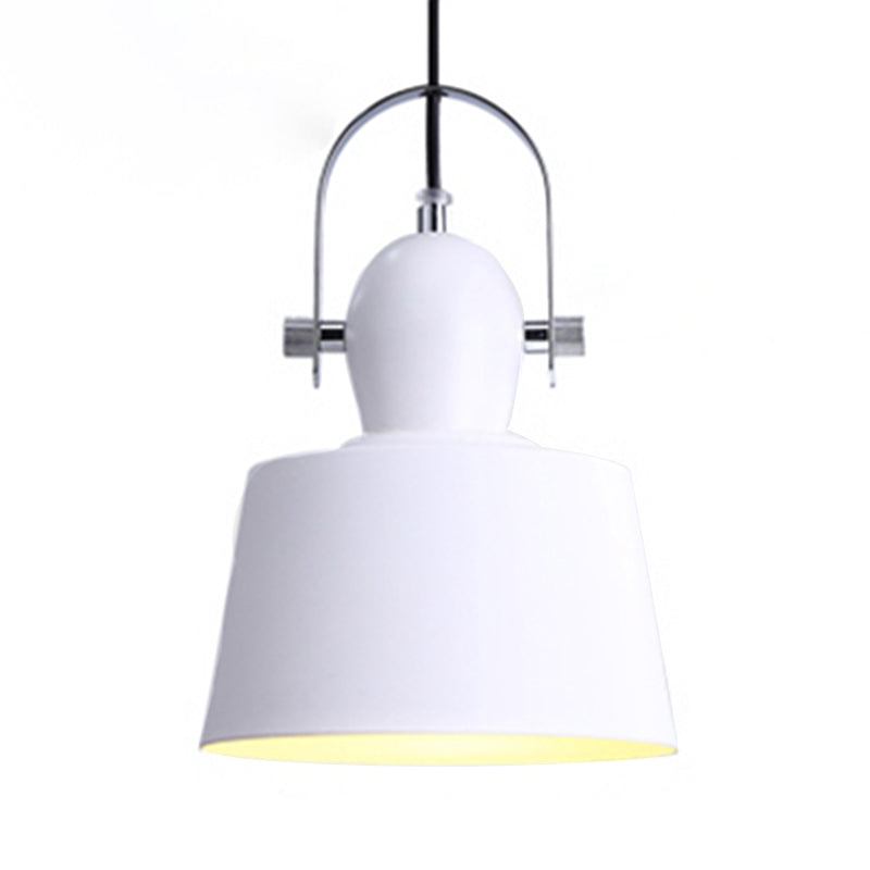 Minimalist Metal Pendant Lamp With Upside-Down Trifle Bowl Design | 1 Light Black/White/Yellow