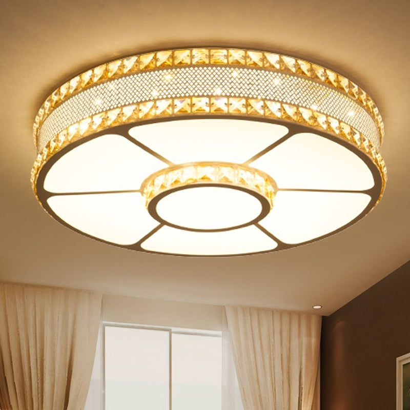 Nordic LED Metal Drum Flush Mount Ceiling Lamp with Acrylic Diffuser - Multiple Sizes Available