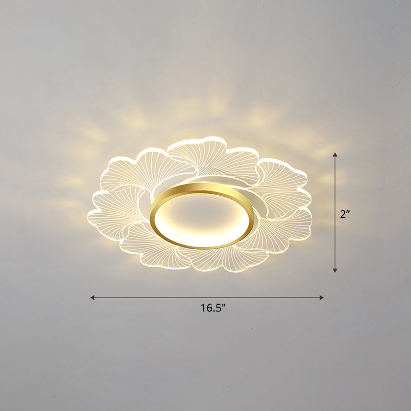 Plafonnier LED moderne en forme de fleur pour chambre à coucher - Montage encastré en acrylique