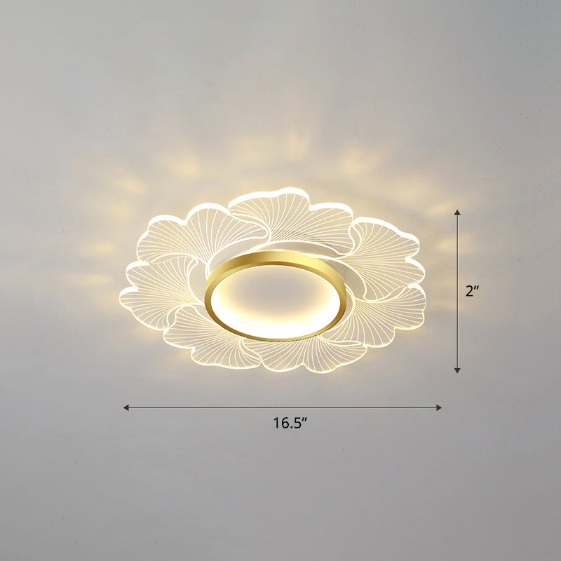 Plafonnier LED moderne en forme de fleur pour chambre à coucher - Montage encastré en acrylique