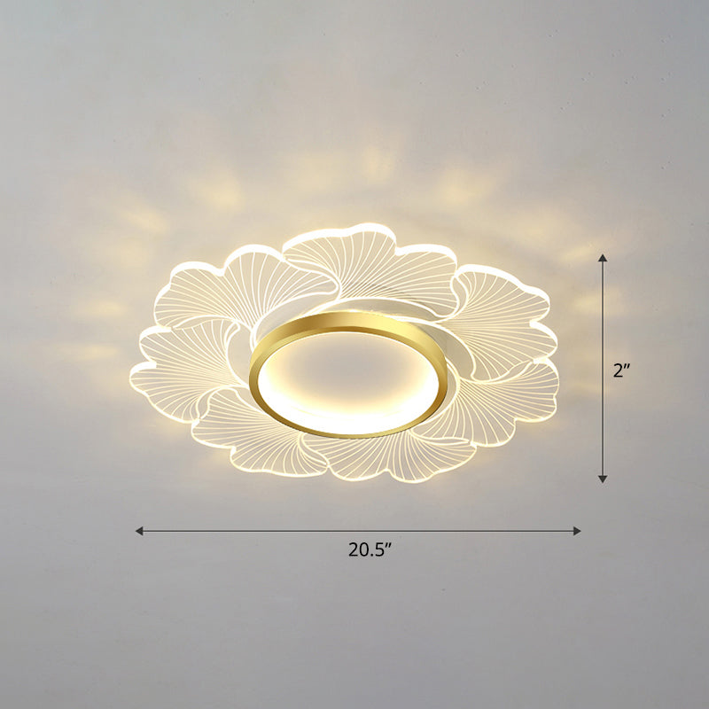 Plafonnier LED moderne en forme de fleur pour chambre à coucher - Montage encastré en acrylique