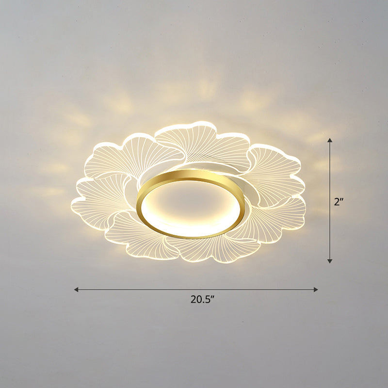 Plafonnier LED moderne en forme de fleur pour chambre à coucher - Montage encastré en acrylique