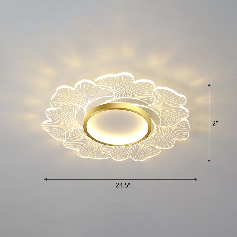 Plafonnier LED moderne en forme de fleur pour chambre à coucher - Montage encastré en acrylique