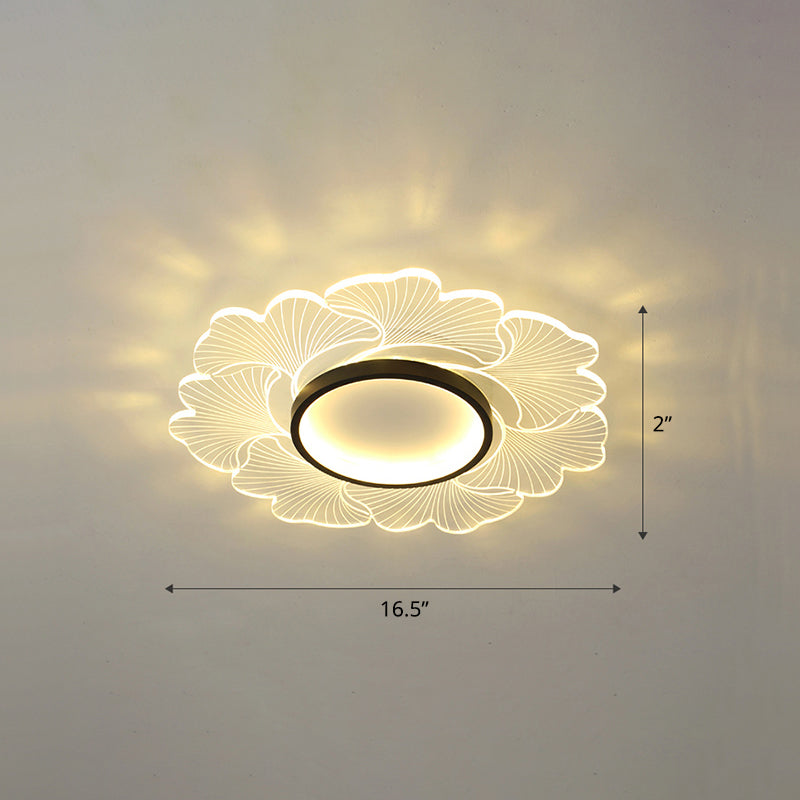 Plafonnier LED moderne en forme de fleur pour chambre à coucher - Montage encastré en acrylique