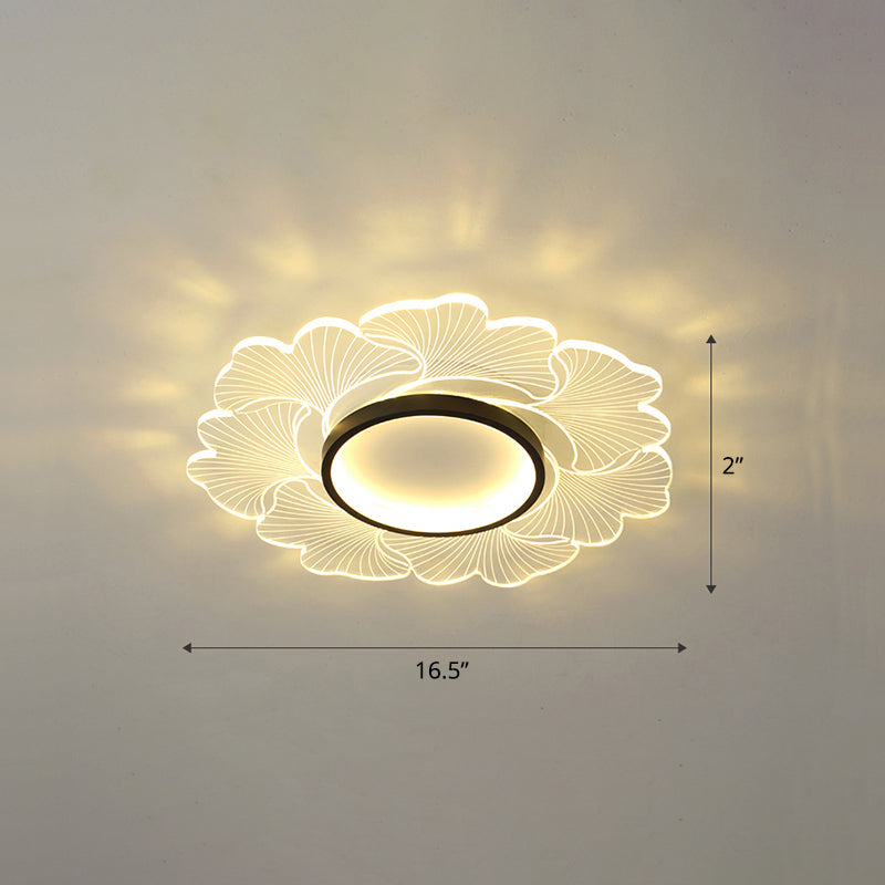 Plafonnier LED moderne en forme de fleur pour chambre à coucher - Montage encastré en acrylique