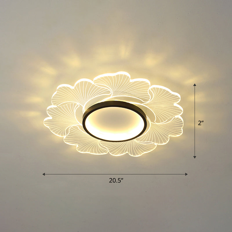 Plafonnier LED moderne en forme de fleur pour chambre à coucher - Montage encastré en acrylique