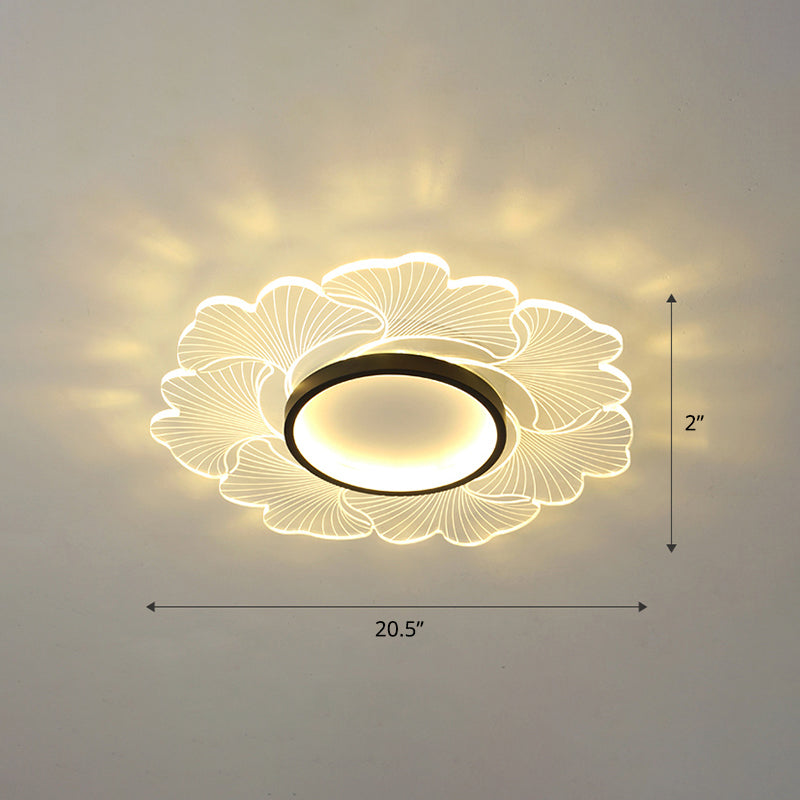 Plafonnier LED moderne en forme de fleur pour chambre à coucher - Montage encastré en acrylique