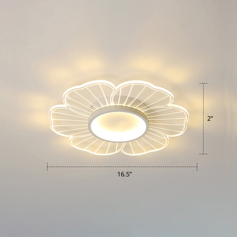 Plafonnier LED moderne en forme de fleur pour chambre à coucher - Montage encastré en acrylique