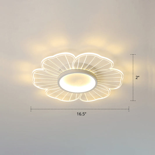 Modern LED Flower Ceiling Mount Light Fixture for Bedroom - Acrylic Flush Mount