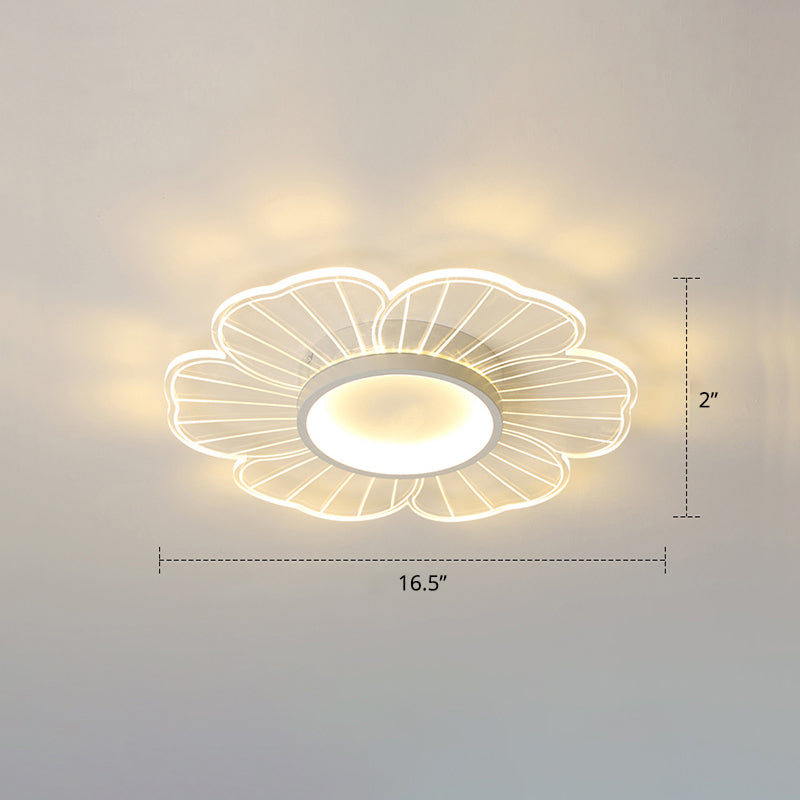 Plafonnier LED moderne en forme de fleur pour chambre à coucher - Montage encastré en acrylique