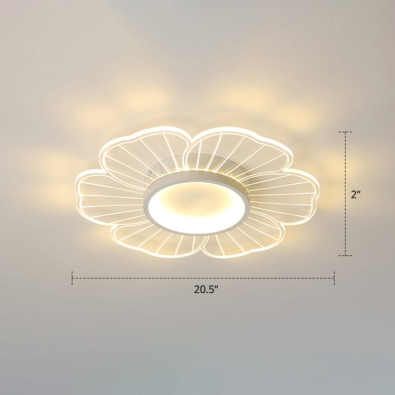 Plafonnier LED moderne en forme de fleur pour chambre à coucher - Montage encastré en acrylique