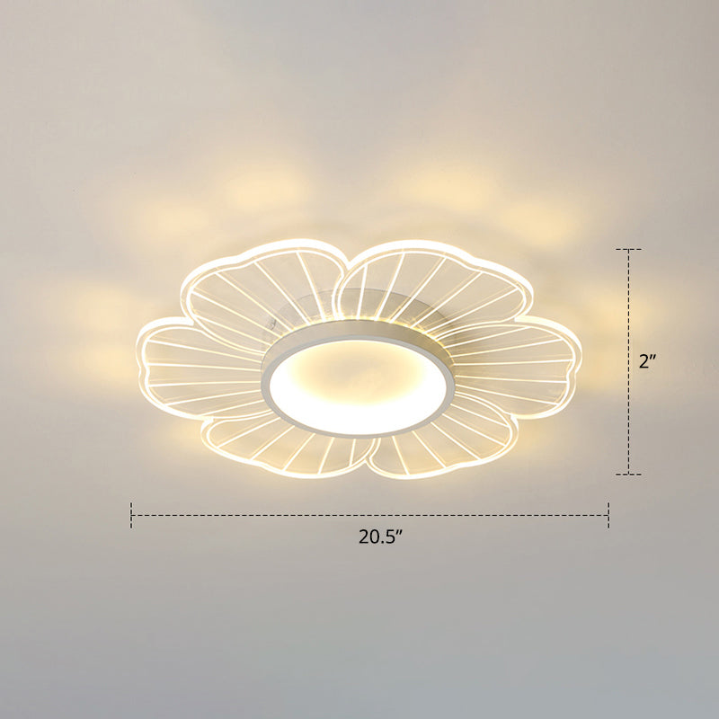 Plafonnier LED moderne en forme de fleur pour chambre à coucher - Montage encastré en acrylique