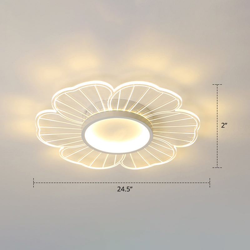 Plafonnier LED moderne en forme de fleur pour chambre à coucher - Montage encastré en acrylique