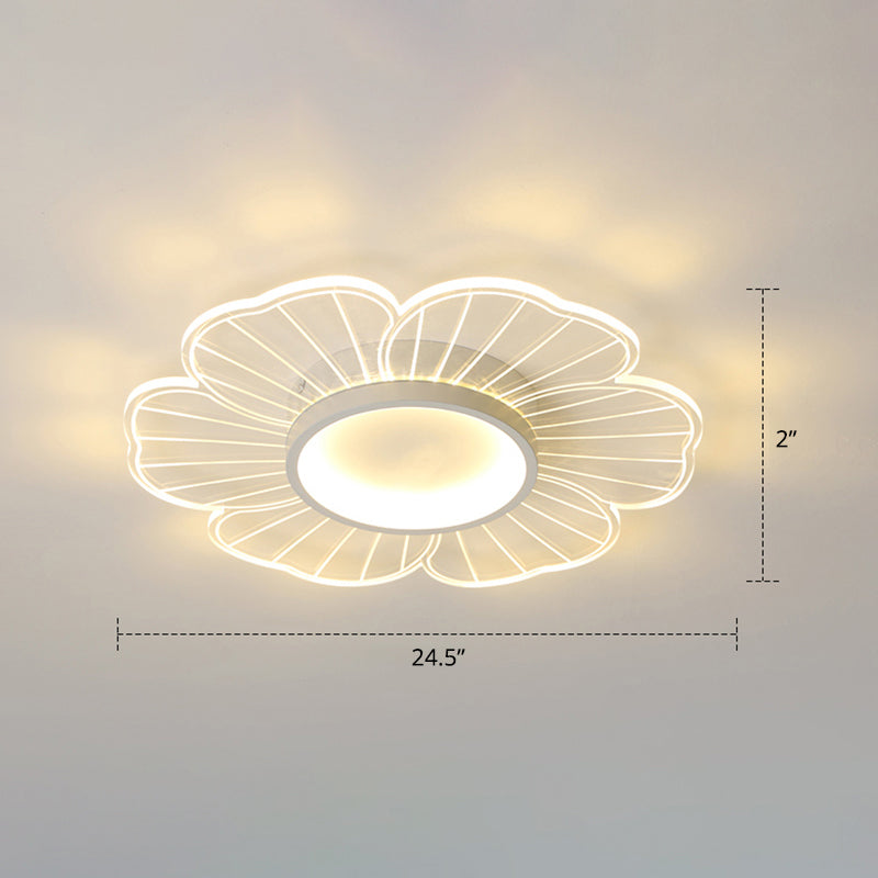 Plafonnier LED moderne en forme de fleur pour chambre à coucher - Montage encastré en acrylique