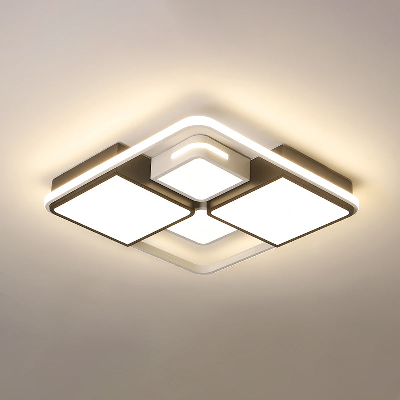 Contemporary Acrylic LED Ceiling Light for Living Room in Black-White