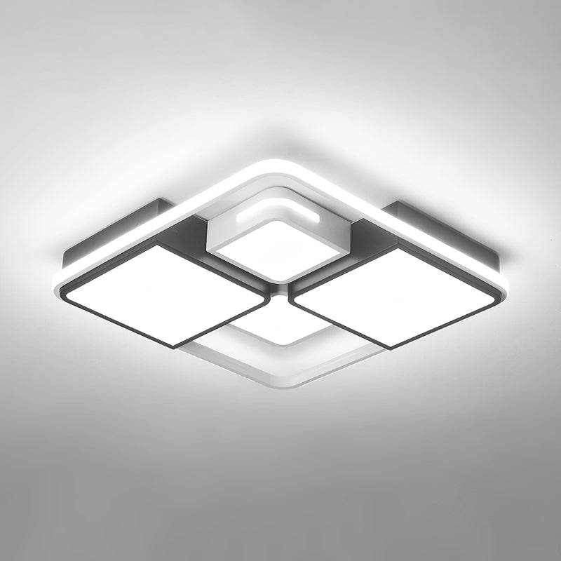Contemporary Acrylic LED Ceiling Light for Living Room in Black-White