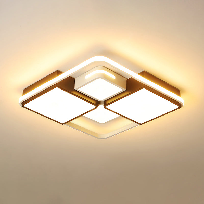Contemporary Acrylic LED Ceiling Light for Living Room in Black-White
