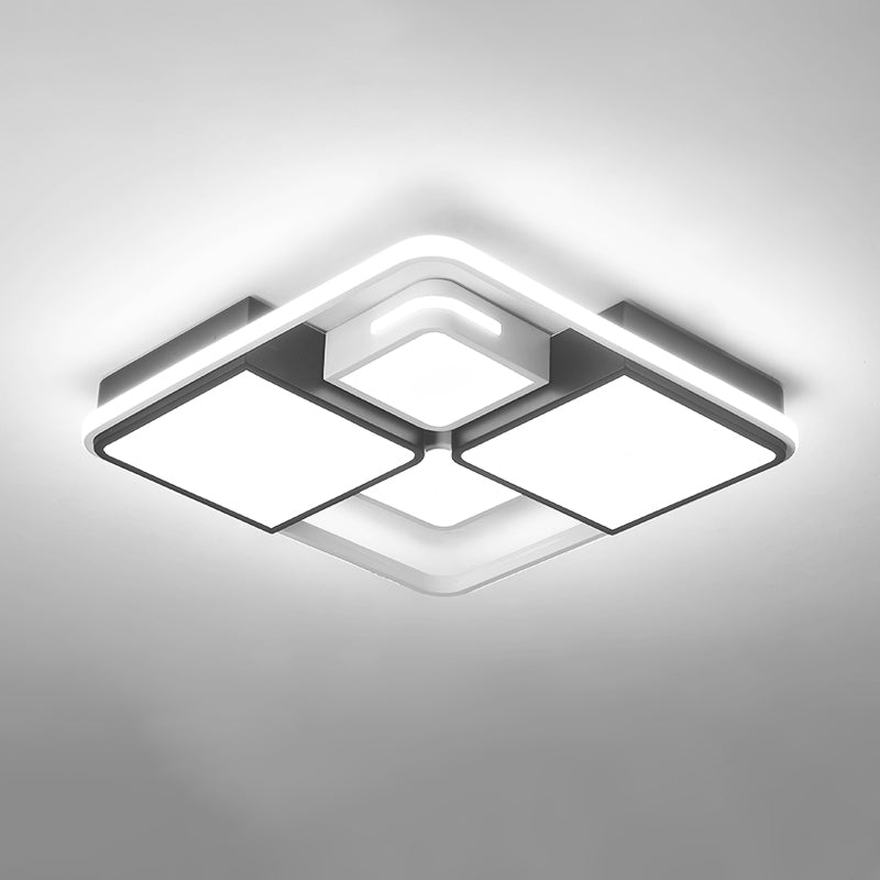 Contemporary Acrylic LED Ceiling Light for Living Room in Black-White