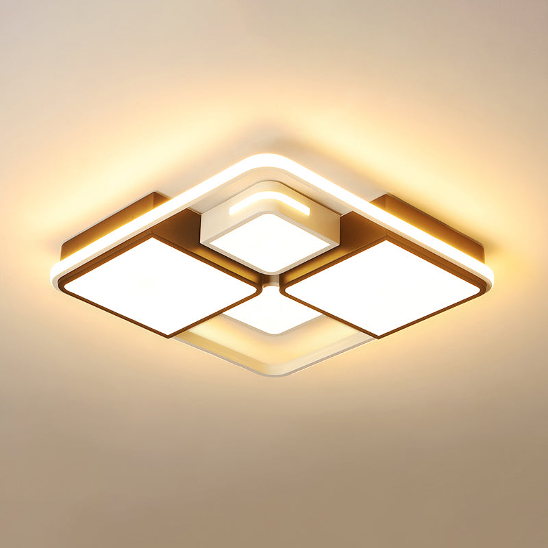 Contemporary Acrylic LED Ceiling Light for Living Room in Black-White