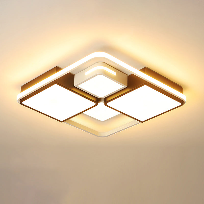 Contemporary Acrylic LED Ceiling Light for Living Room in Black-White