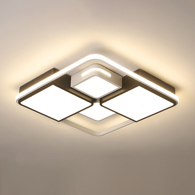 Contemporary Acrylic LED Ceiling Light for Living Room in Black-White