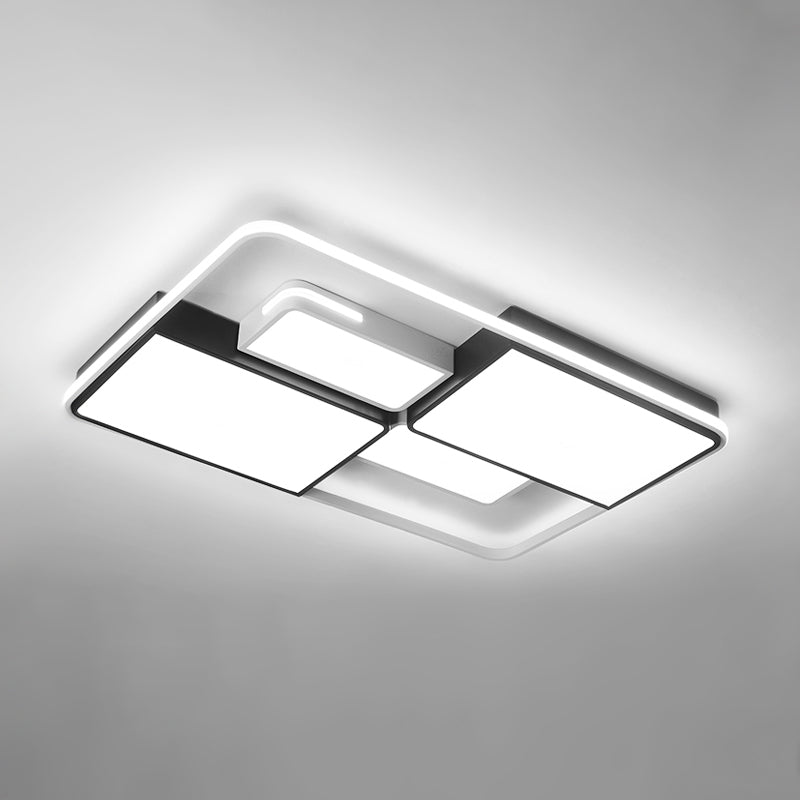 Contemporary Acrylic LED Ceiling Light for Living Room in Black-White