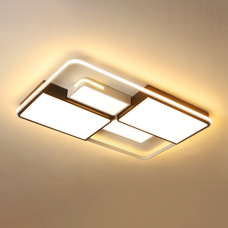 Contemporary Acrylic LED Ceiling Light for Living Room in Black-White