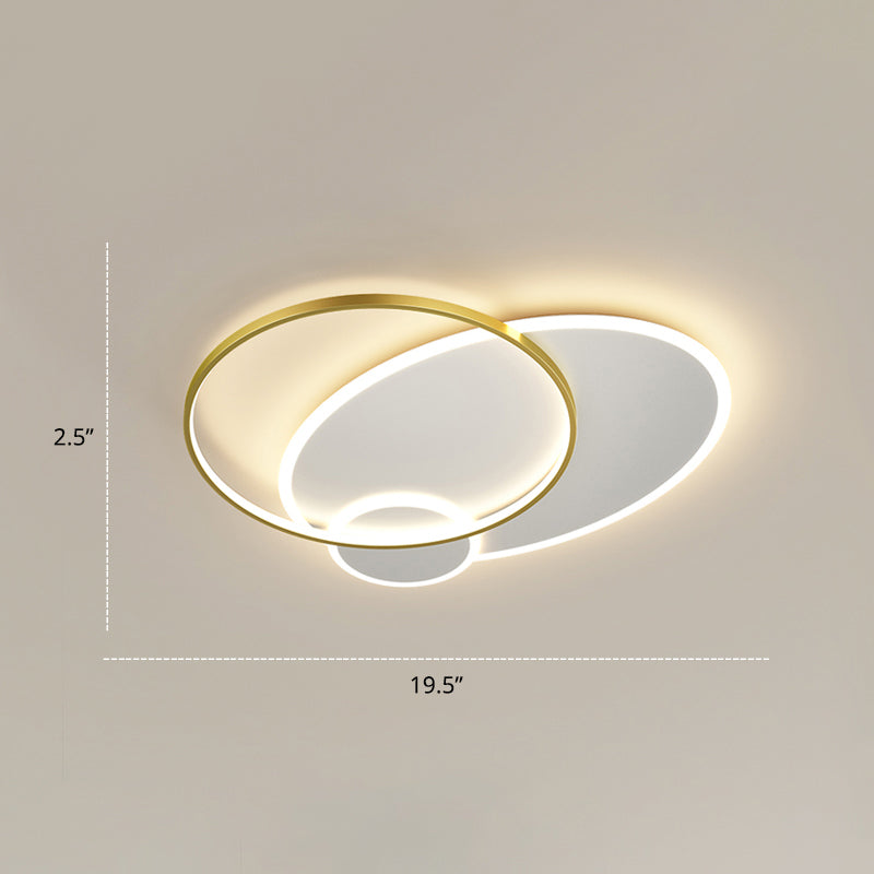 Contemporary LED Flush Mount Metal Ceiling Light for Bedrooms