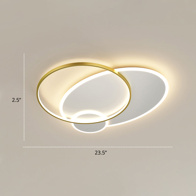 Contemporary LED Flush Mount Metal Ceiling Light for Bedrooms