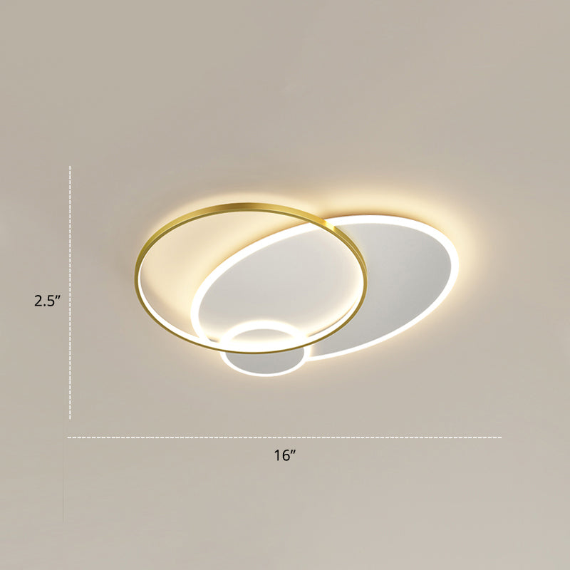 Contemporary LED Flush Mount Metal Ceiling Light for Bedrooms