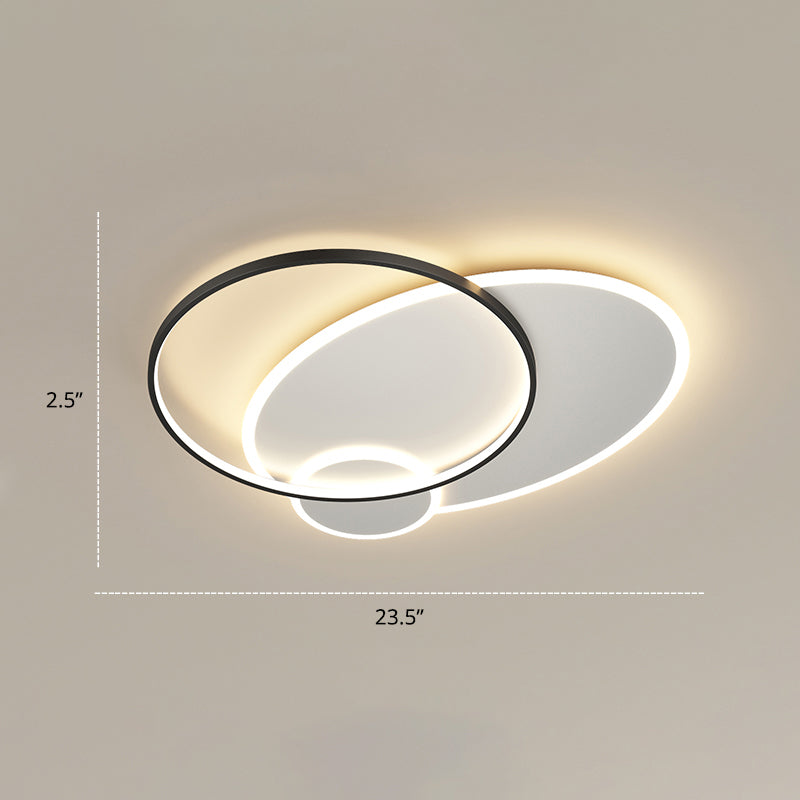 Contemporary LED Flush Mount Metal Ceiling Light for Bedrooms
