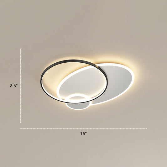 Contemporary LED Flush Mount Metal Ceiling Light for Bedrooms