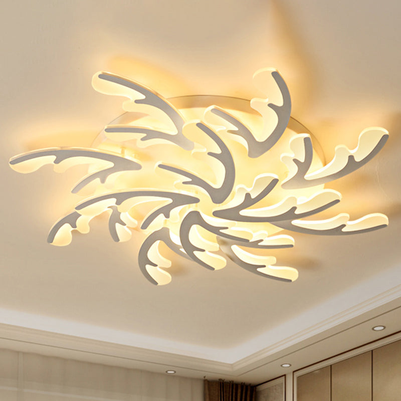 Modern Nordic LED Flush Mount Ceiling Light - White Acrylic Design