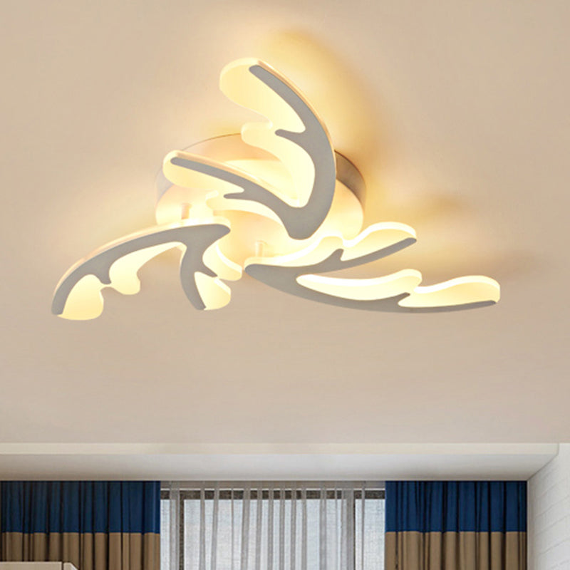 Modern Nordic LED Flush Mount Ceiling Light - White Acrylic Design