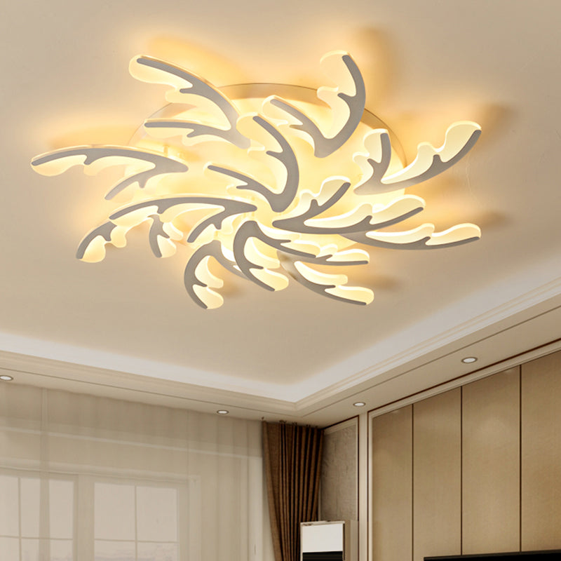 Modern Nordic LED Flush Mount Ceiling Light - White Acrylic Design