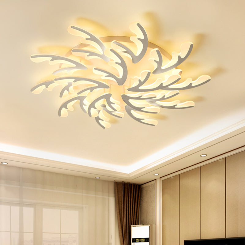 Modern Nordic LED Flush Mount Ceiling Light - White Acrylic Design