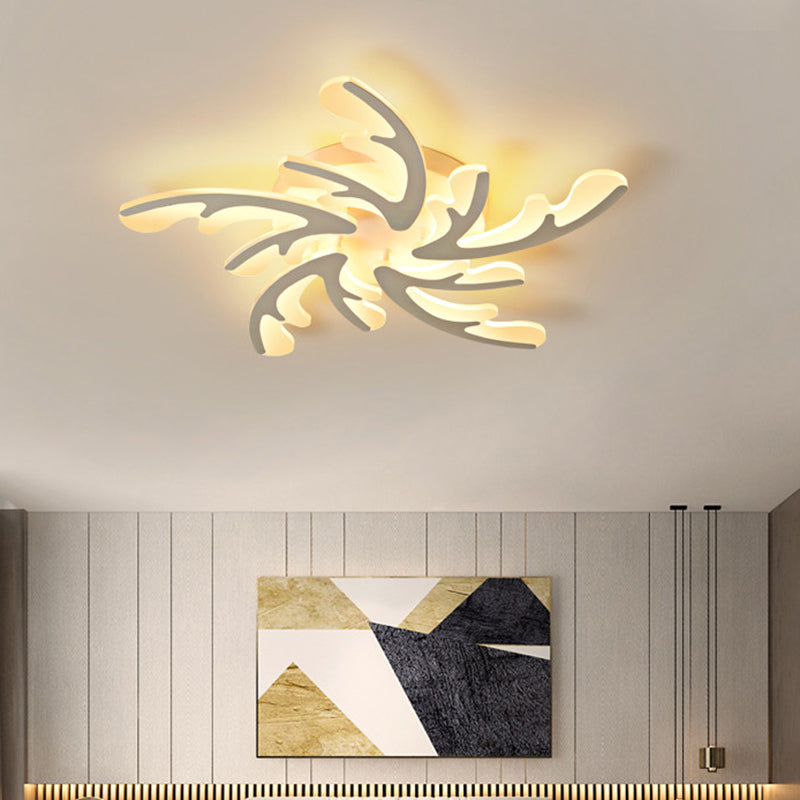 Modern Nordic LED Flush Mount Ceiling Light - White Acrylic Design