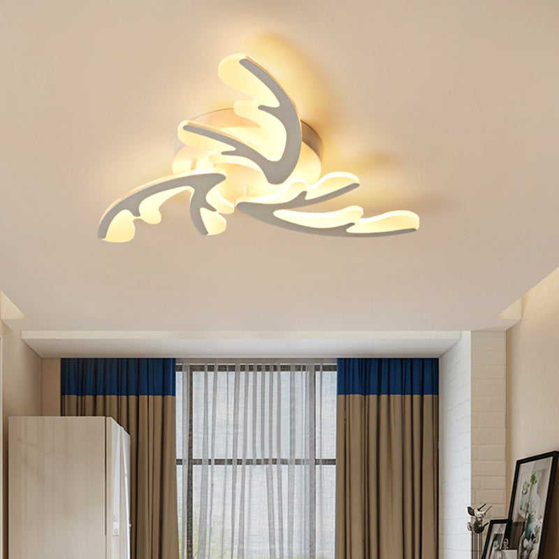 Modern Nordic LED Flush Mount Ceiling Light - White Acrylic Design