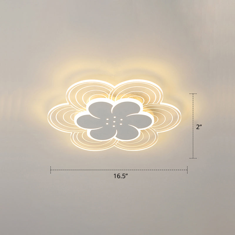 Plafonnier LED à fleurs blanches pour chambre à coucher