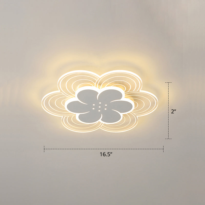 Plafonnier LED à fleurs blanches pour chambre à coucher