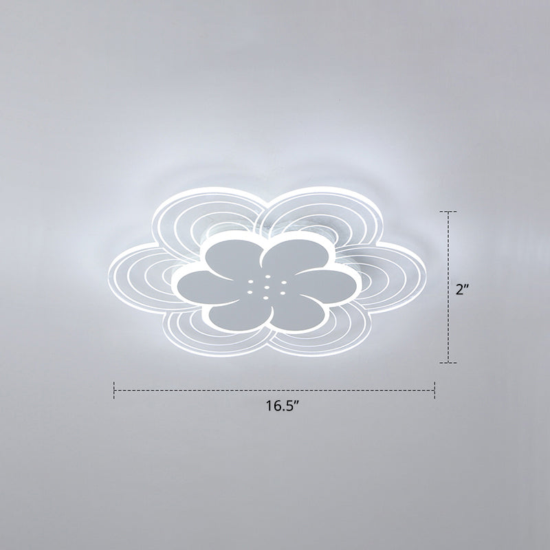 Plafonnier LED à fleurs blanches pour chambre à coucher