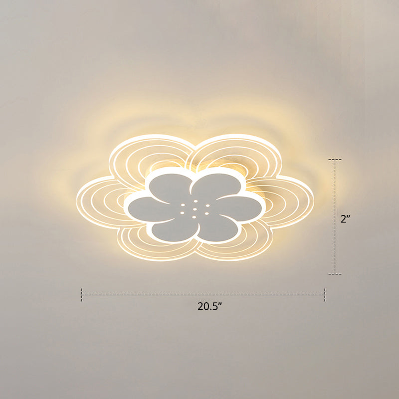 Plafonnier LED à fleurs blanches pour chambre à coucher